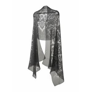 G Brocade Scarf/Shawl Gray Shiny Soft 84" x 28"